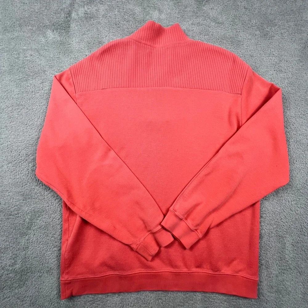 Cutter & Buck Quarter Zip Pullover Womens Large Coral Pima Cotton Ribbed Athlete